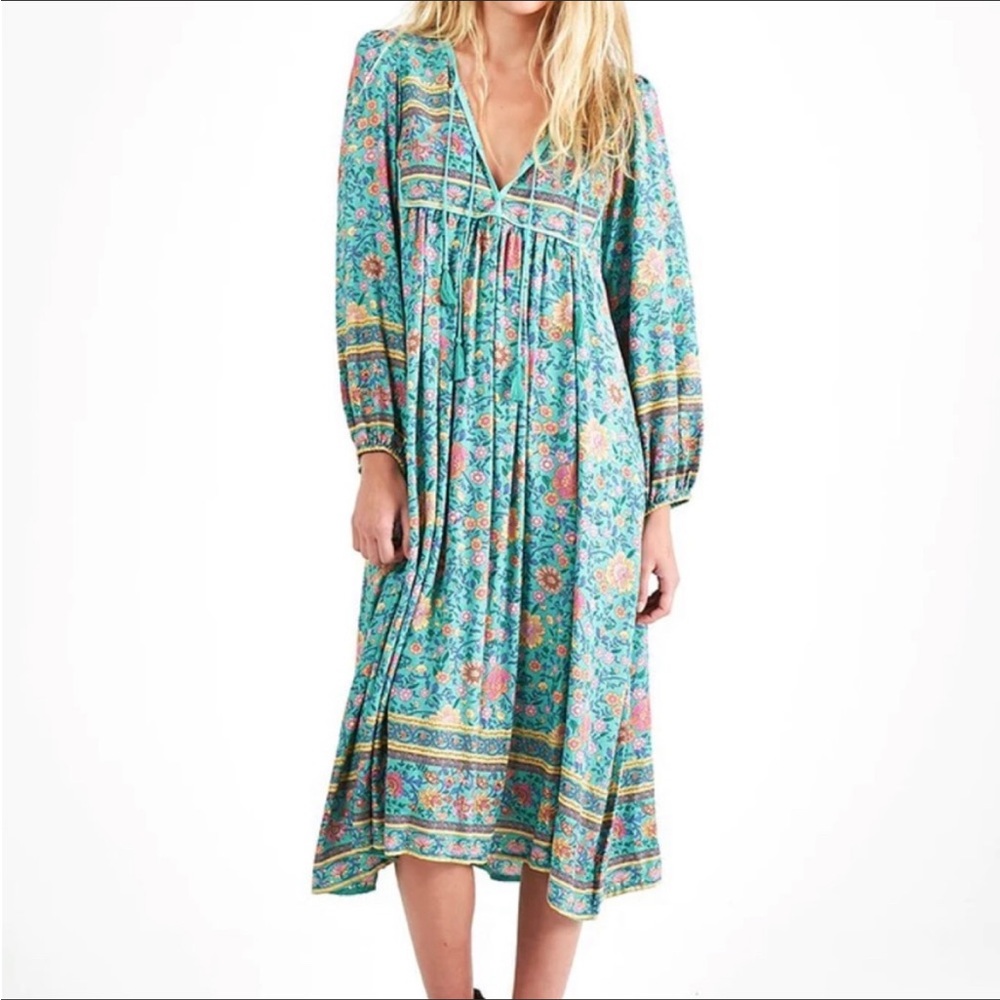 SPELL Folklore Boho MIDI. The original! Turquoise size small.
